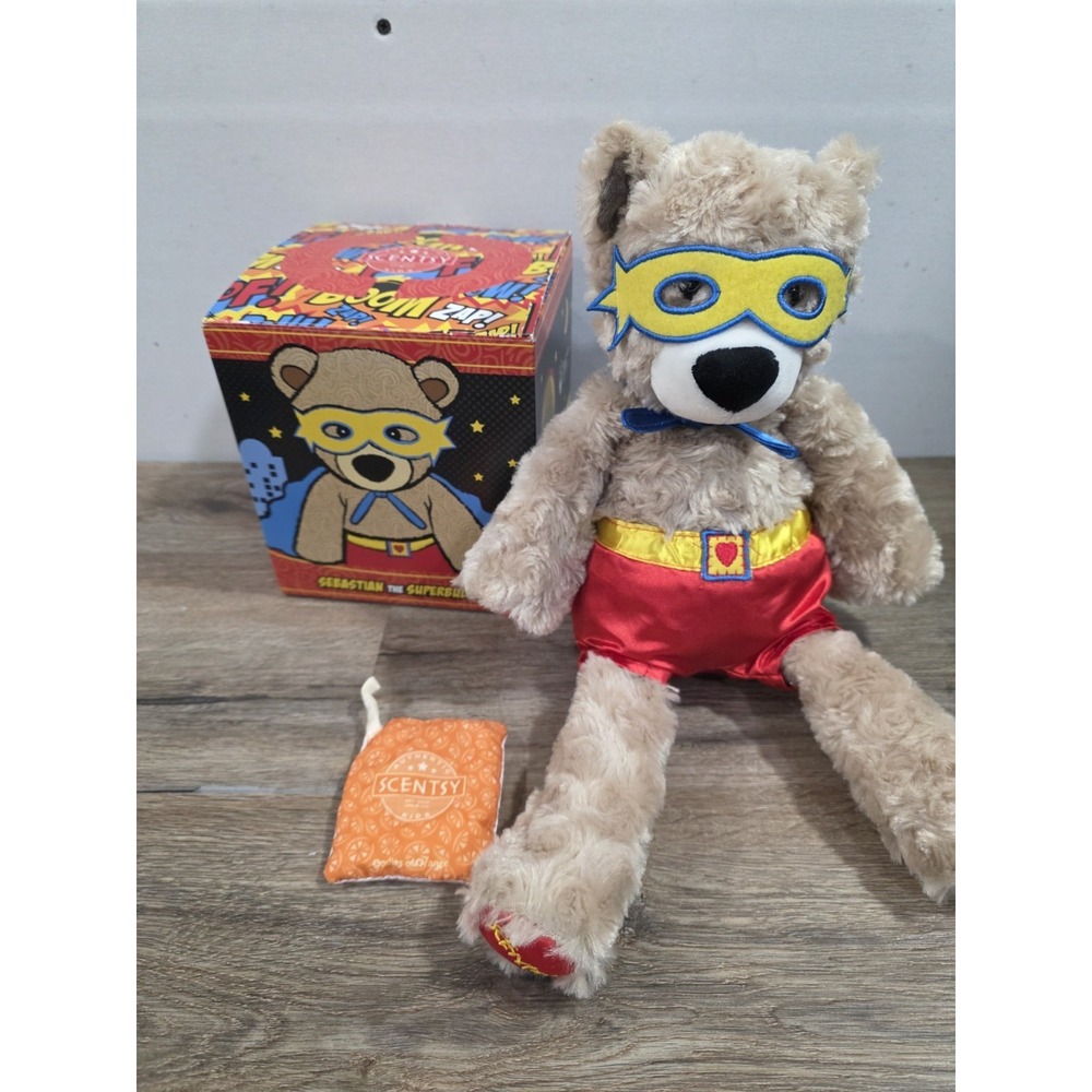 16" Scentsy Buddy Sebastian the Superbuddy Plush Super Hero Bear with Scent Pack